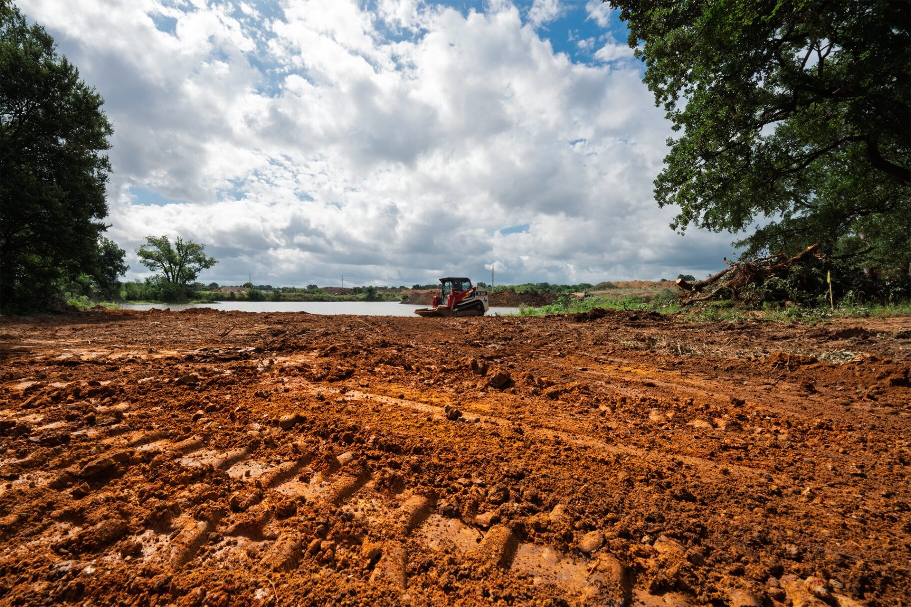 Excavated land and pond shaping in Burleson, Texas